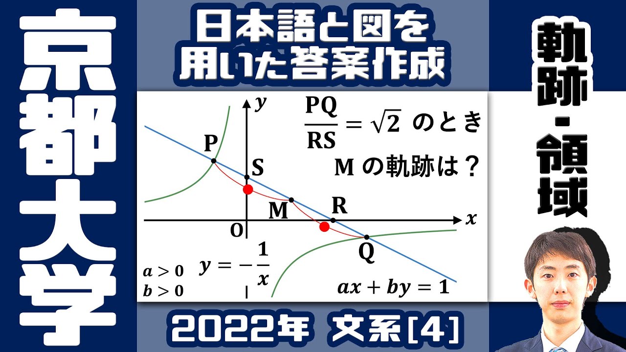 【京大2022】難関大頻出の軌跡問題。数式の羅列でない答案作成をしよう！【軌跡・領域】