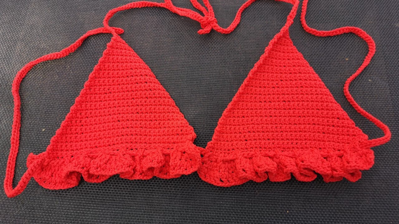 Comment faire un haut de bikini triangle au crochet super facile 