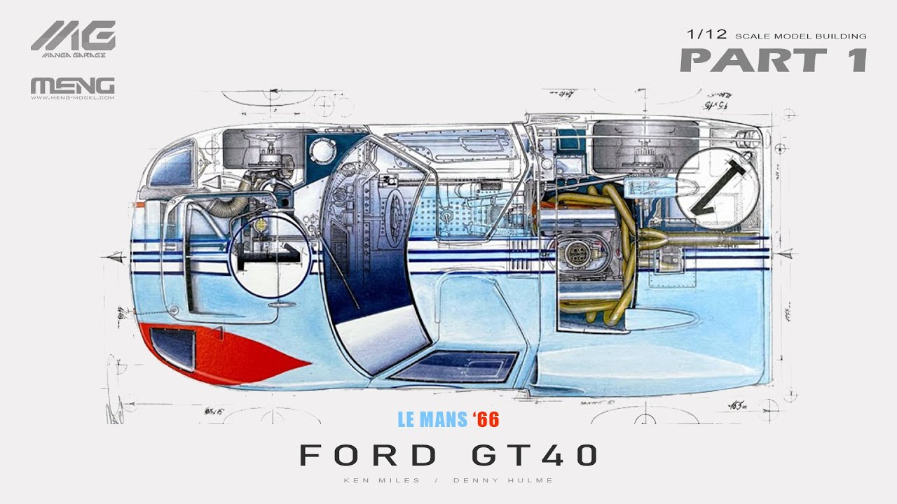 Ford GT40 MK.II | Le Mans 1966 | Meng Model | 1/12 | Scale Model Building | ASMR [Part 1]