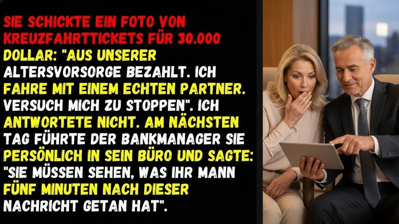 ⚡Sie schickte ein Foto von Kreuzfahrttickets für 30 000 Dollar   Aus unserer Altersvorsorge bezahlt⚡