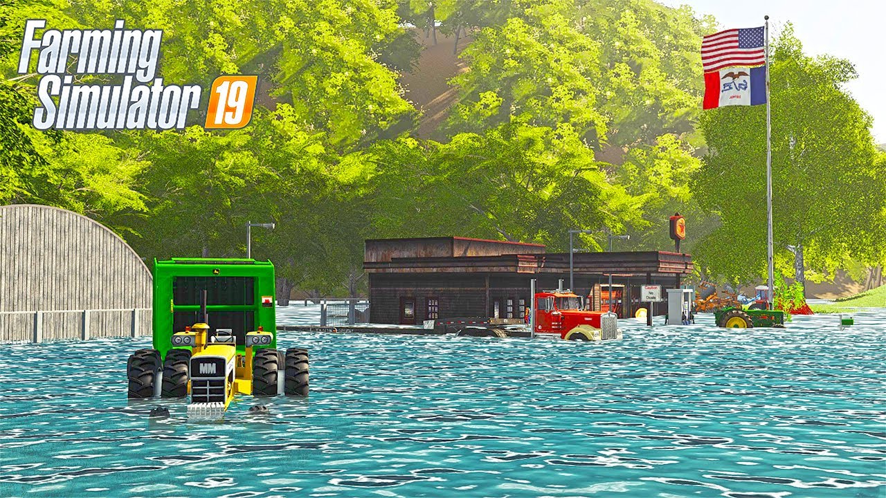 RIVER FLOODS AND DESTROYS EQUIPMENT DEALER ($200k IN DAMAGES) | FS19 (RVR)