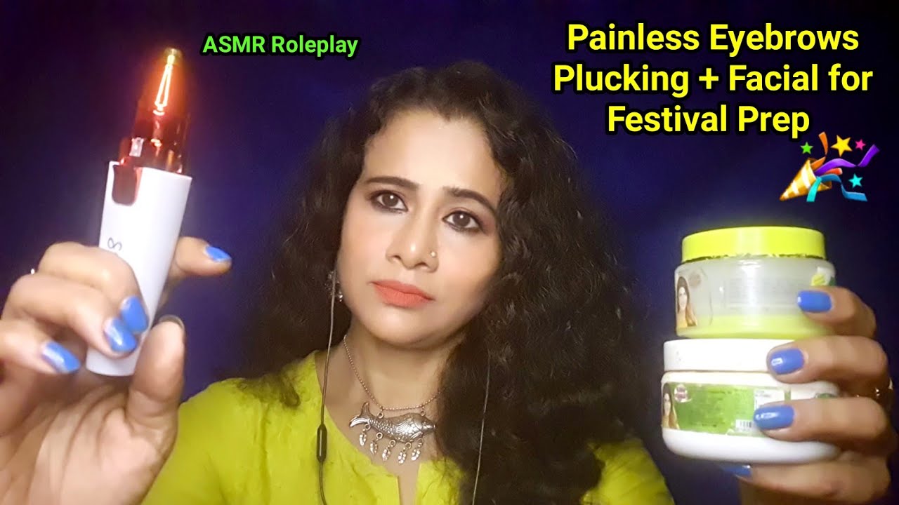 🌼 Ultimate ASMR Festival Prep ( Eyebrow Shaping + Calming Facial) 💆&zwj;♀️| Dearly ASMR