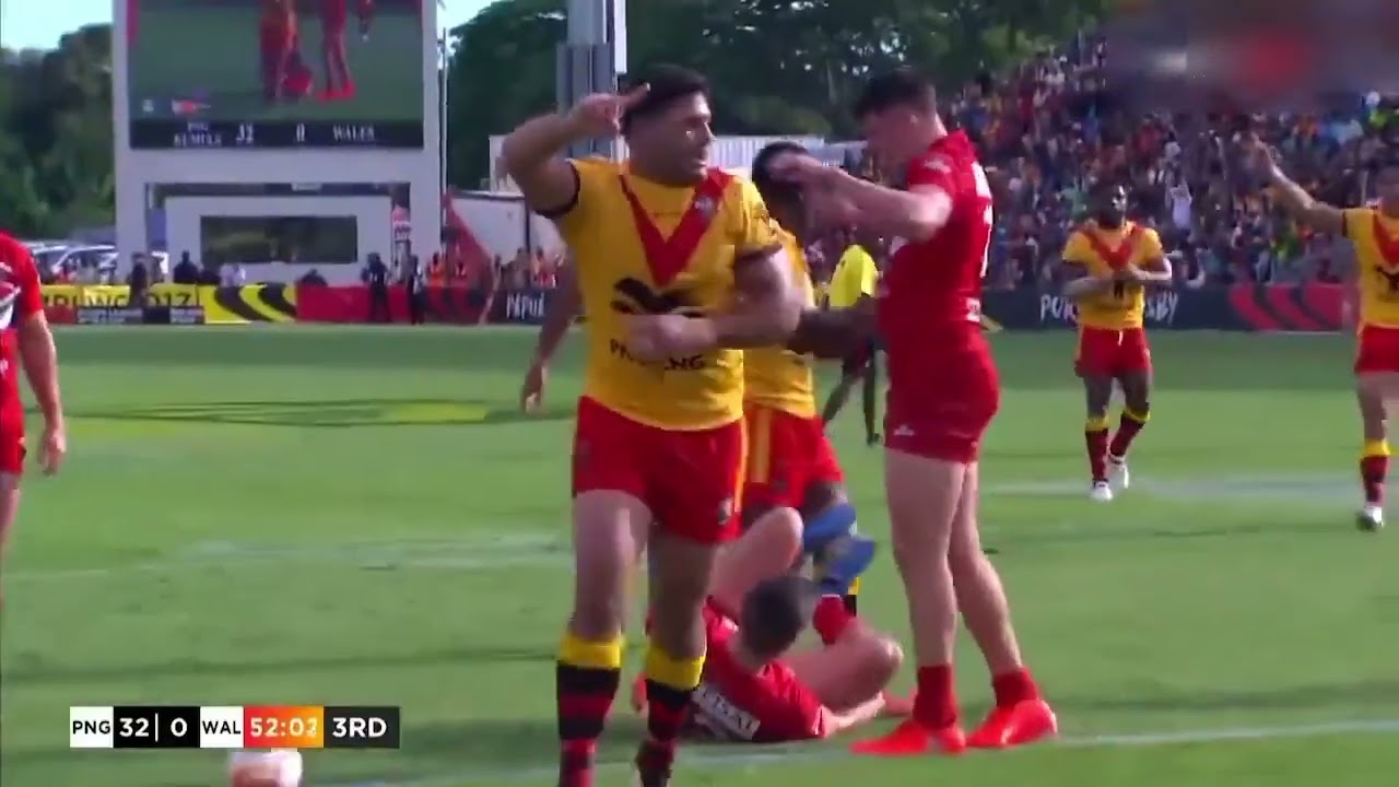 Sweet Revenge 😄 from PNG 🇵🇬 KumuLs. KumuLs vs Wales|2017 Rugby League World Cup.