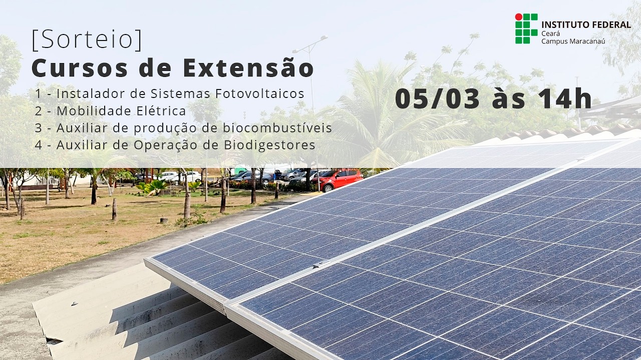 [Sorteio - 05/03] Cursos de Extensão - ENERGIFE IFCE Maracanaú - 2
