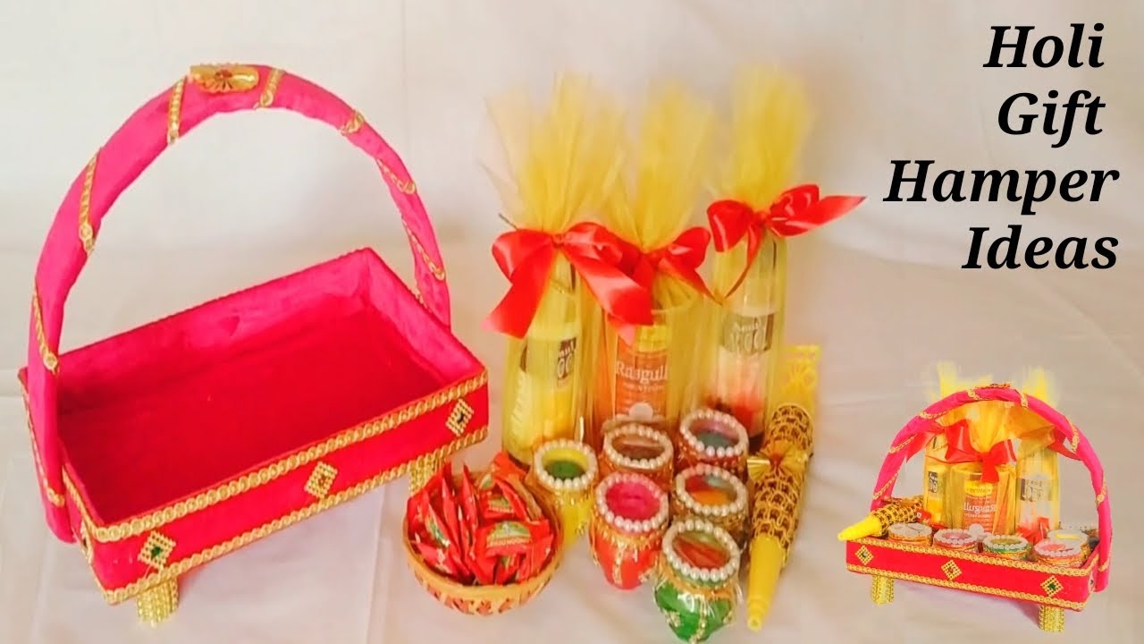 Holi Gift Hamper Idea/Holi Decoration Ideas For Home/Holi Special Craft/Holi Festival Colour Platter