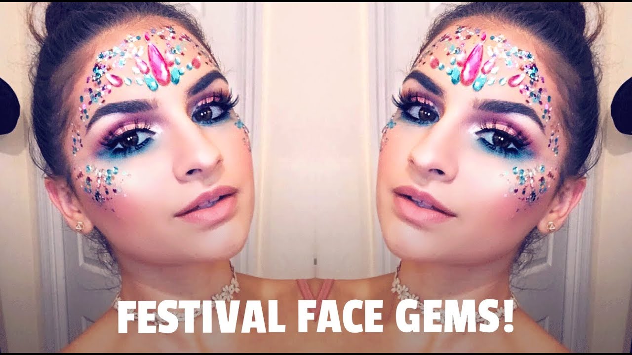 GLITTERY AF FACE GEM FESTIVAL MAKEUP TUTORIAL