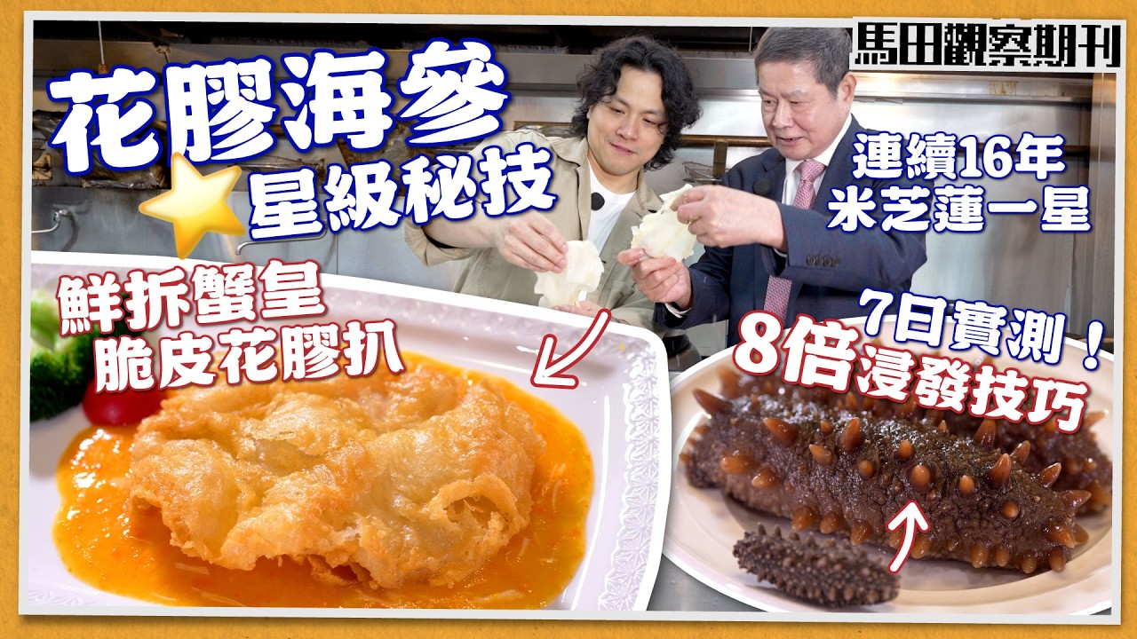 【米芝蓮星級秘技】實拍㊙️鮮拆蟹皇脆皮花膠🦀北海道帶子蟹肉燴遼參｜浸足7日7夜？12種花膠海參浸發實測！｜