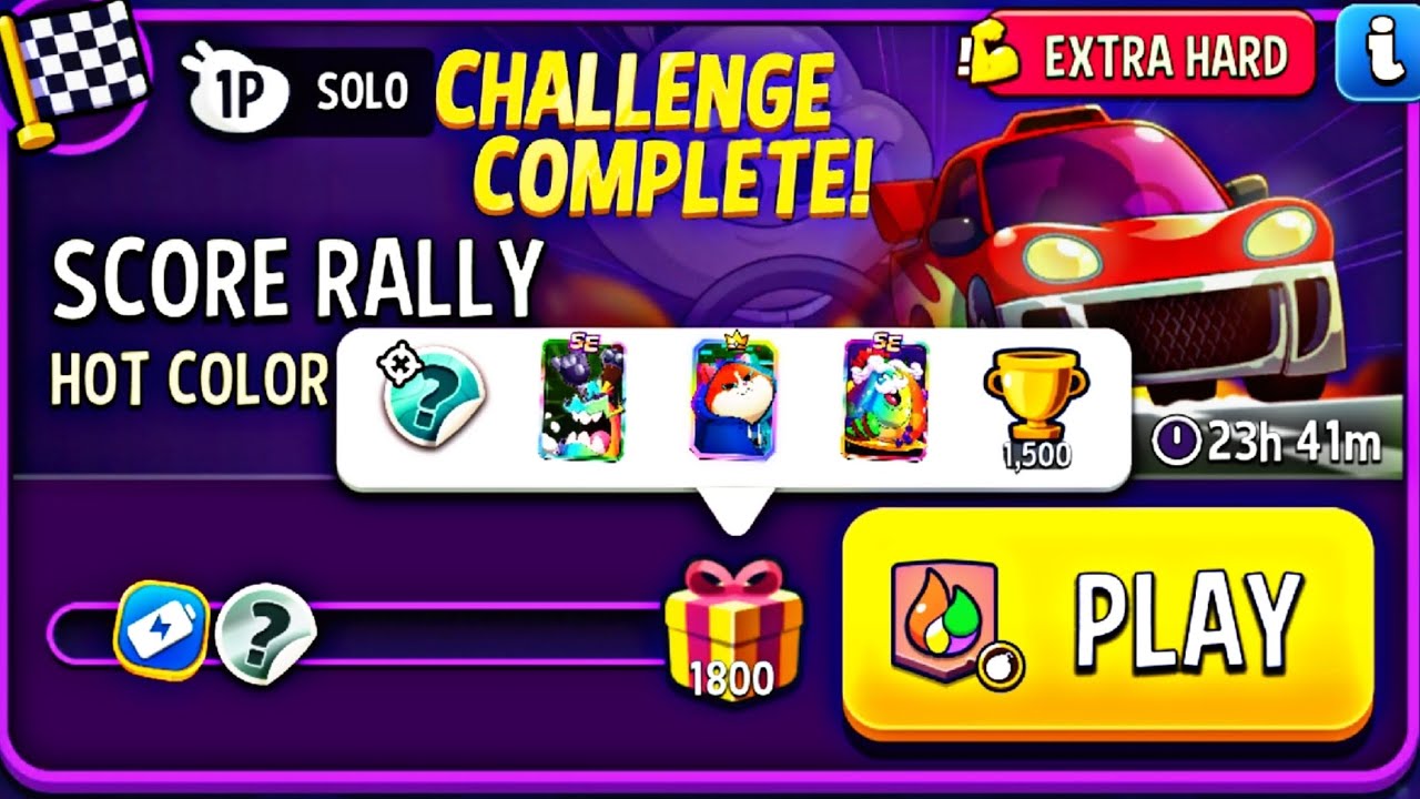 Extra Hard / Hot Color Bombs Away Score Rally ( 1800 Points ) Match Masters Solo Challenge Today