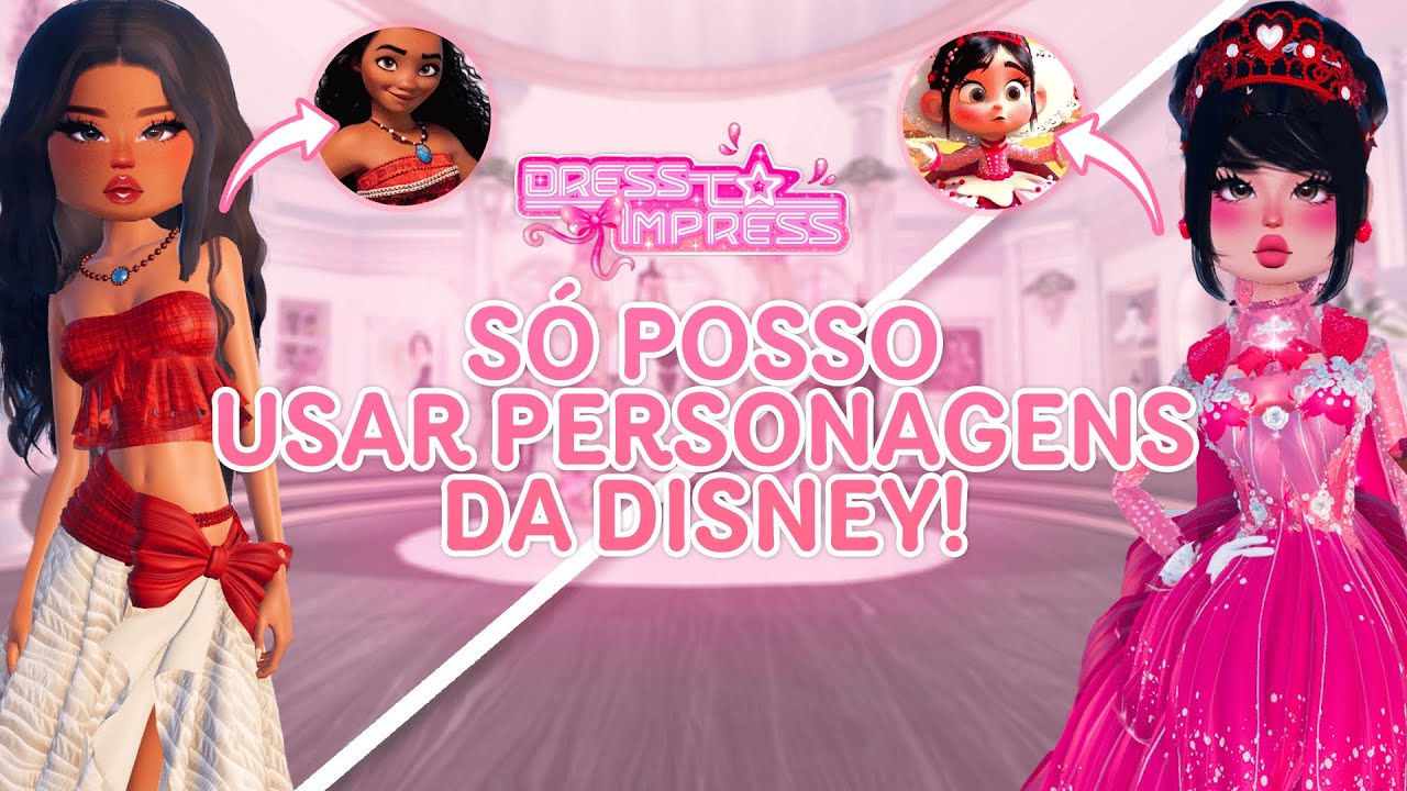 Jogando DRESS TO IMPRESS mas eu SÓ posso usar PERSONAGENS DA DISNEY! #2