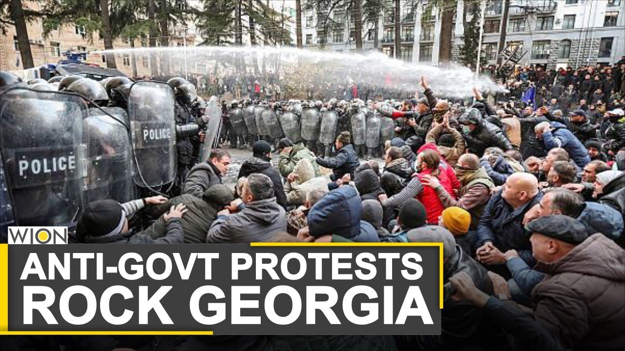 Georgia: Police fires tear gas and cannons on the protestors outside the CEC | Anti-govt protest