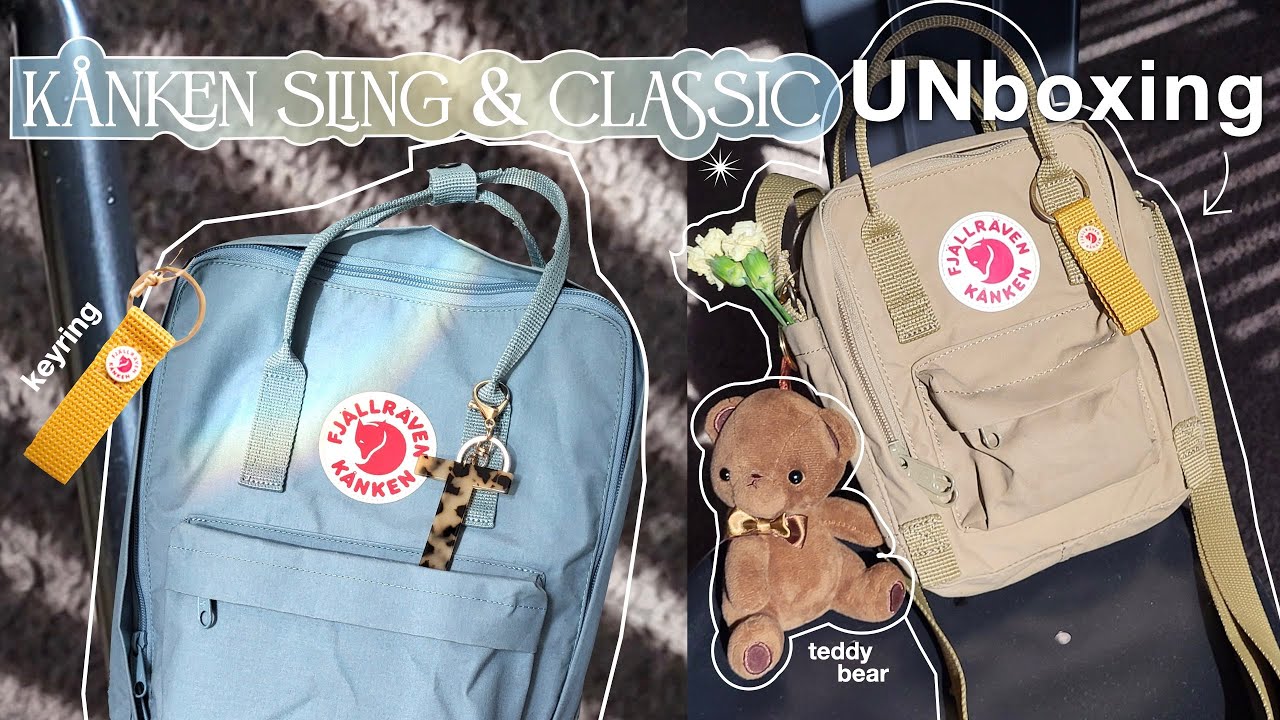[UNboxing 📦] kånken sling in clay & classic kånken backpack - sky blue☁️ what fits inside my kanken?