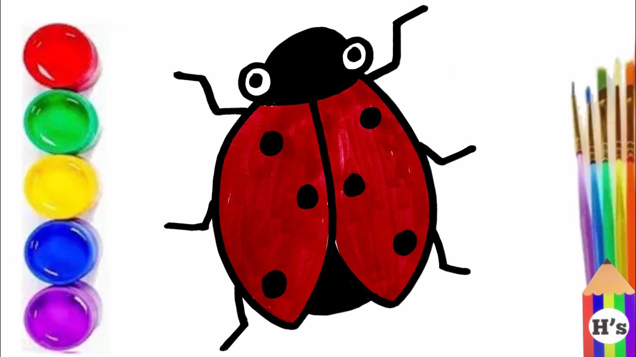 How To Draw a Cute Ladybug | рисунок божьей коровки для детей | Bolalar uchun ladybug rasm chizish