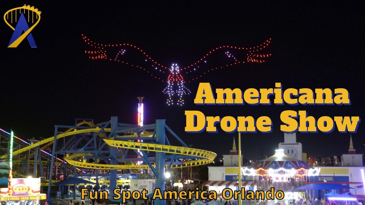 300 Drones Light Up the Night! 🇺🇸 Americana Drone Show at Fun Spot Orlando