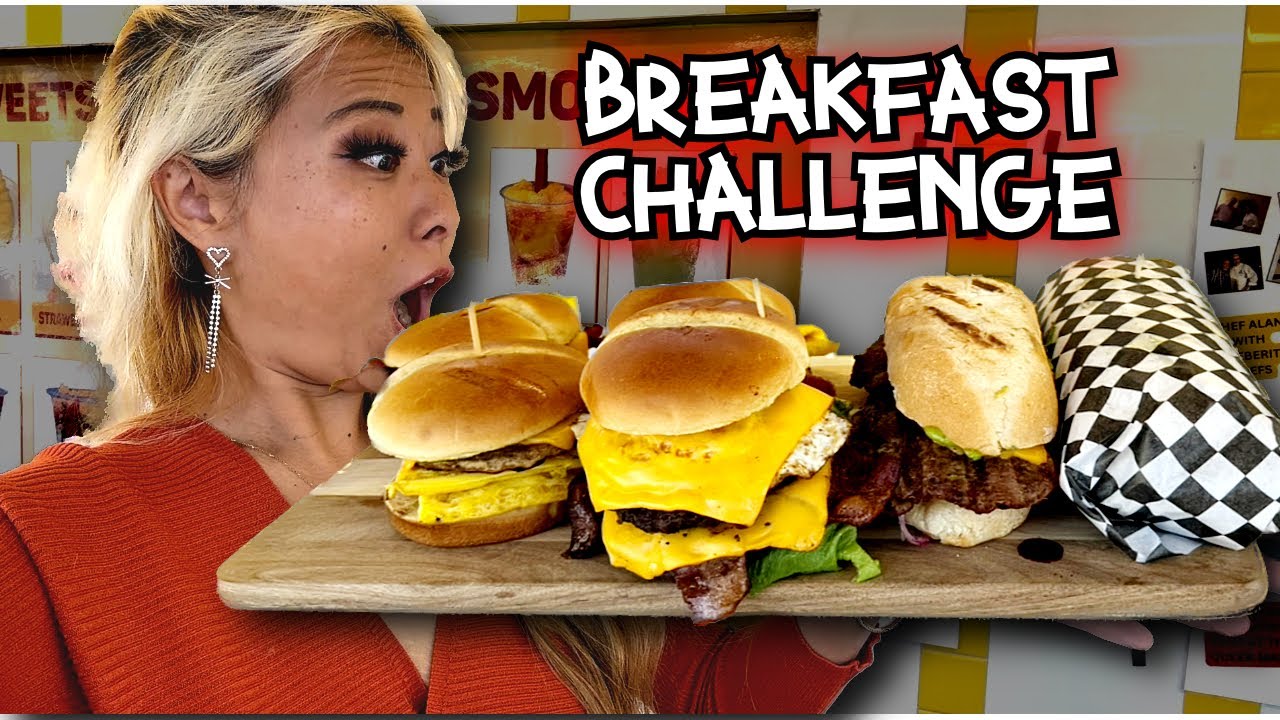 BREAKFAST CHALLENGE AT Egg Shop in Las Vegas!! #RainaisCrazy