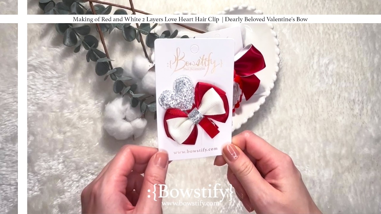 Red and White 2 Layers Love Heart Hair Clip | Dearly Beloved Valentine's Bow 🎬 Behind-the-Scenes