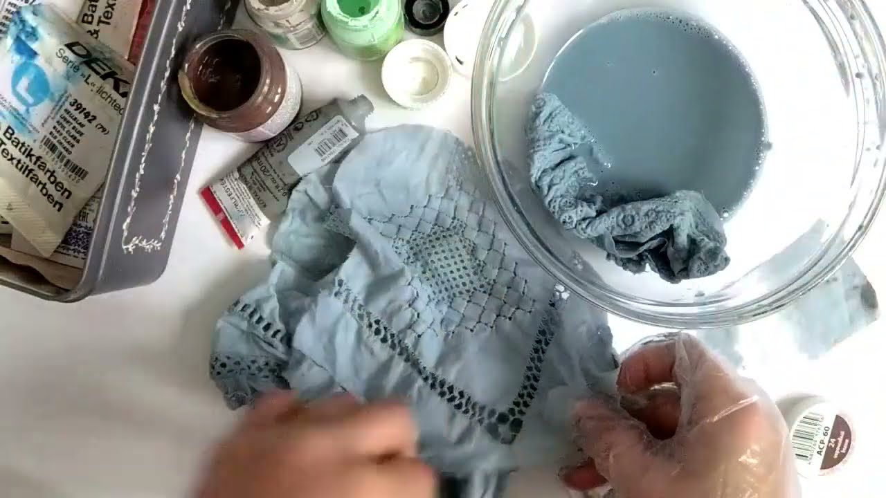 Покраска тканей для кукольной одежды.
