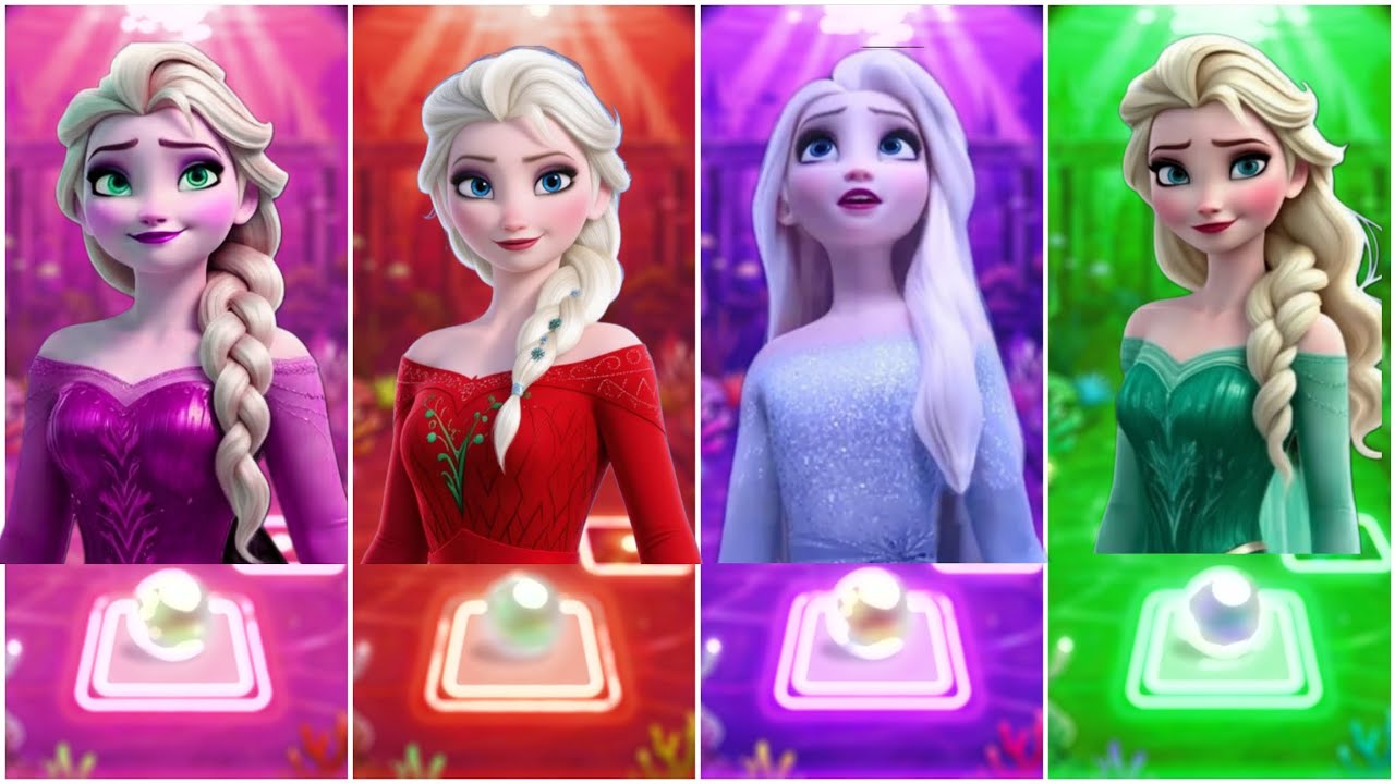 ELSA FROZEN - Let It Go 🆚 ANNA - Do You Want To Build A Snowman 🆚 MOANA - Tiles Hop Edm Rush