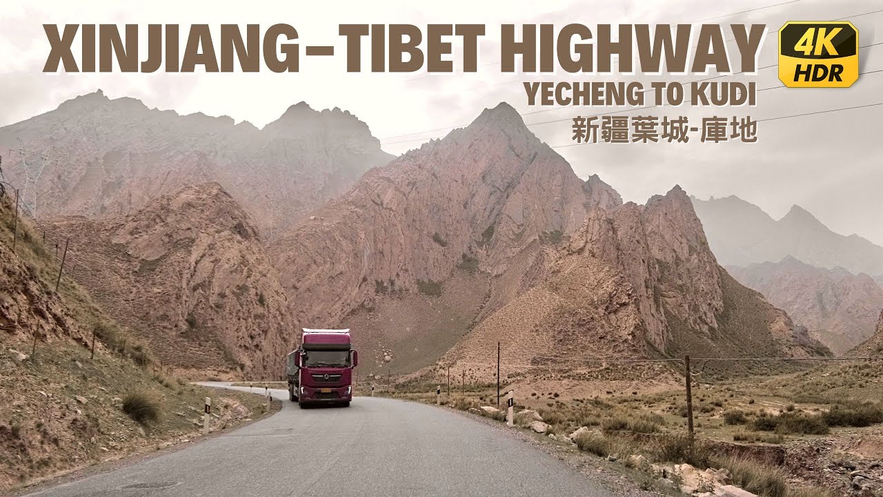 Driving in China on Xinjiang Tibet Highway - Kargilik to Kudi | 4K HDR