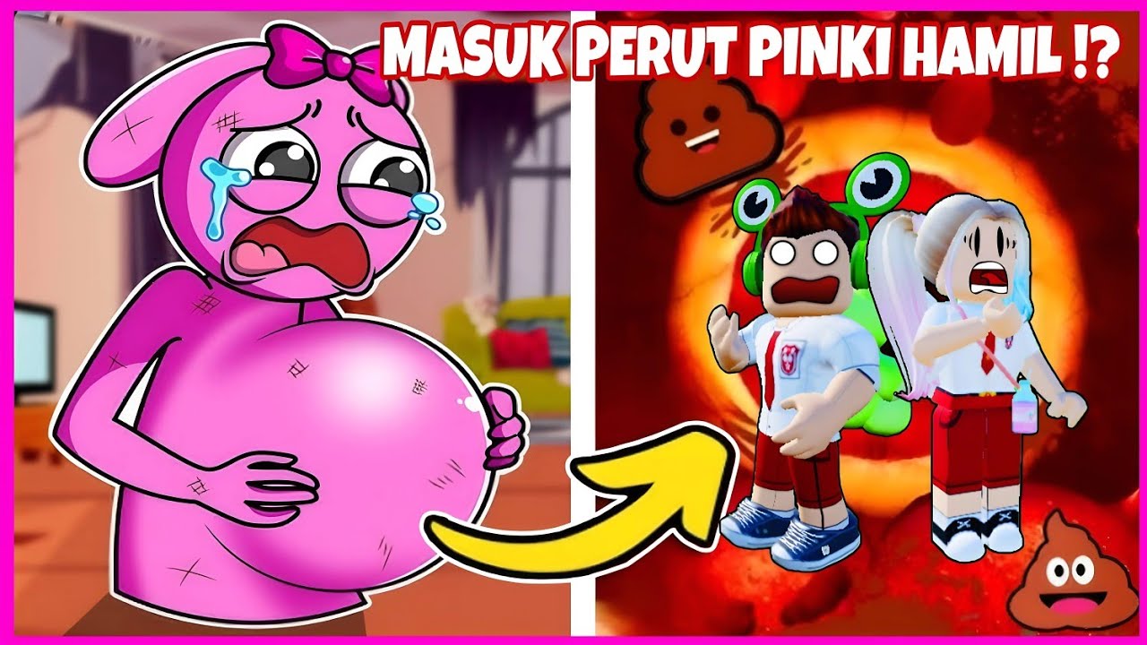 AKU MASUK PERUT PINKI SPRUNKI HAMIL DI BROOKHAVEN !! ROBLOX SEA EATER