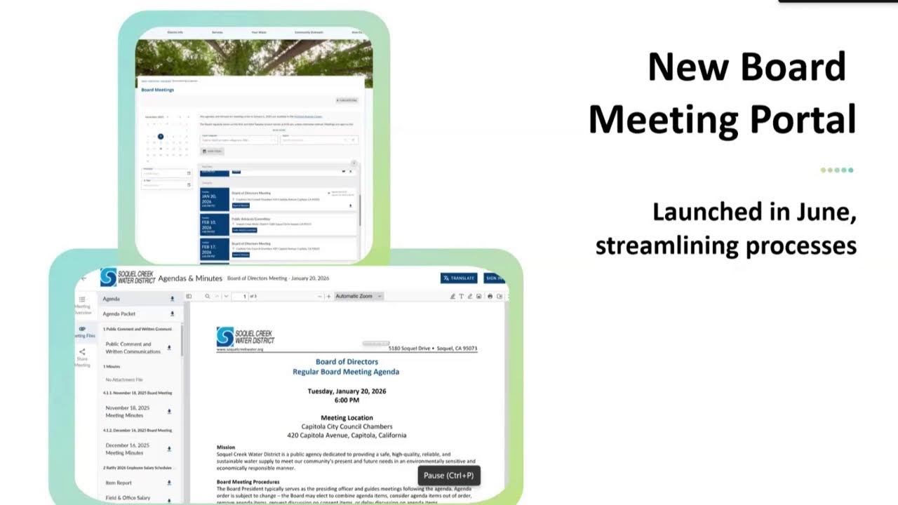 SCWD Regular Meeting 01/20/2026