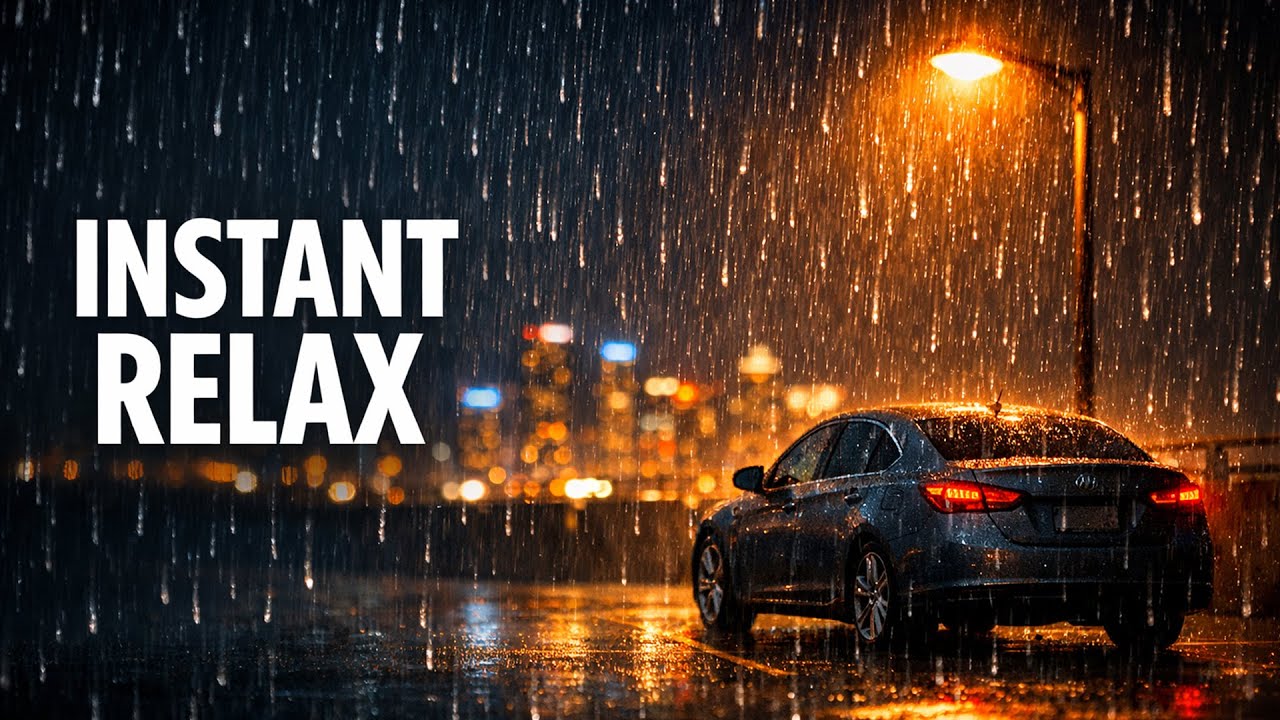 Alone in the Parked Car with Rain | Miami Skyline