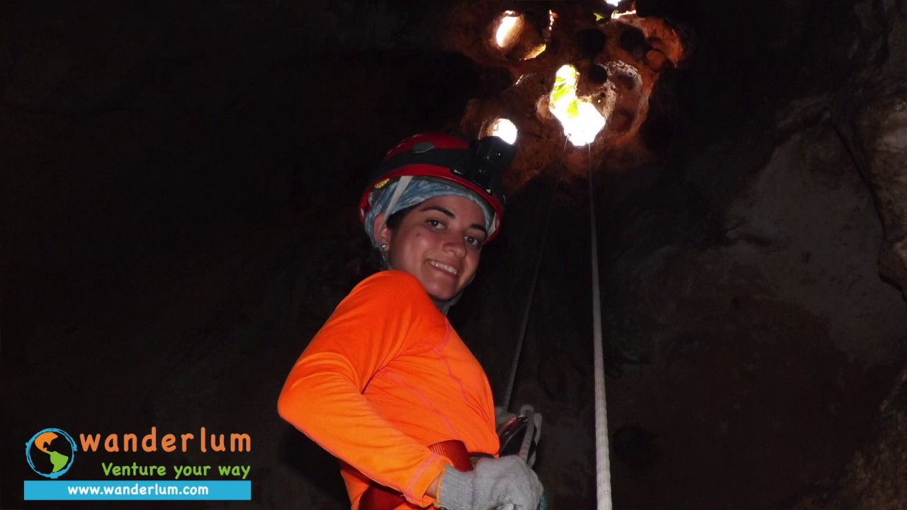 An Indiana-Jones-style rappel in Yucat&aacute;n
