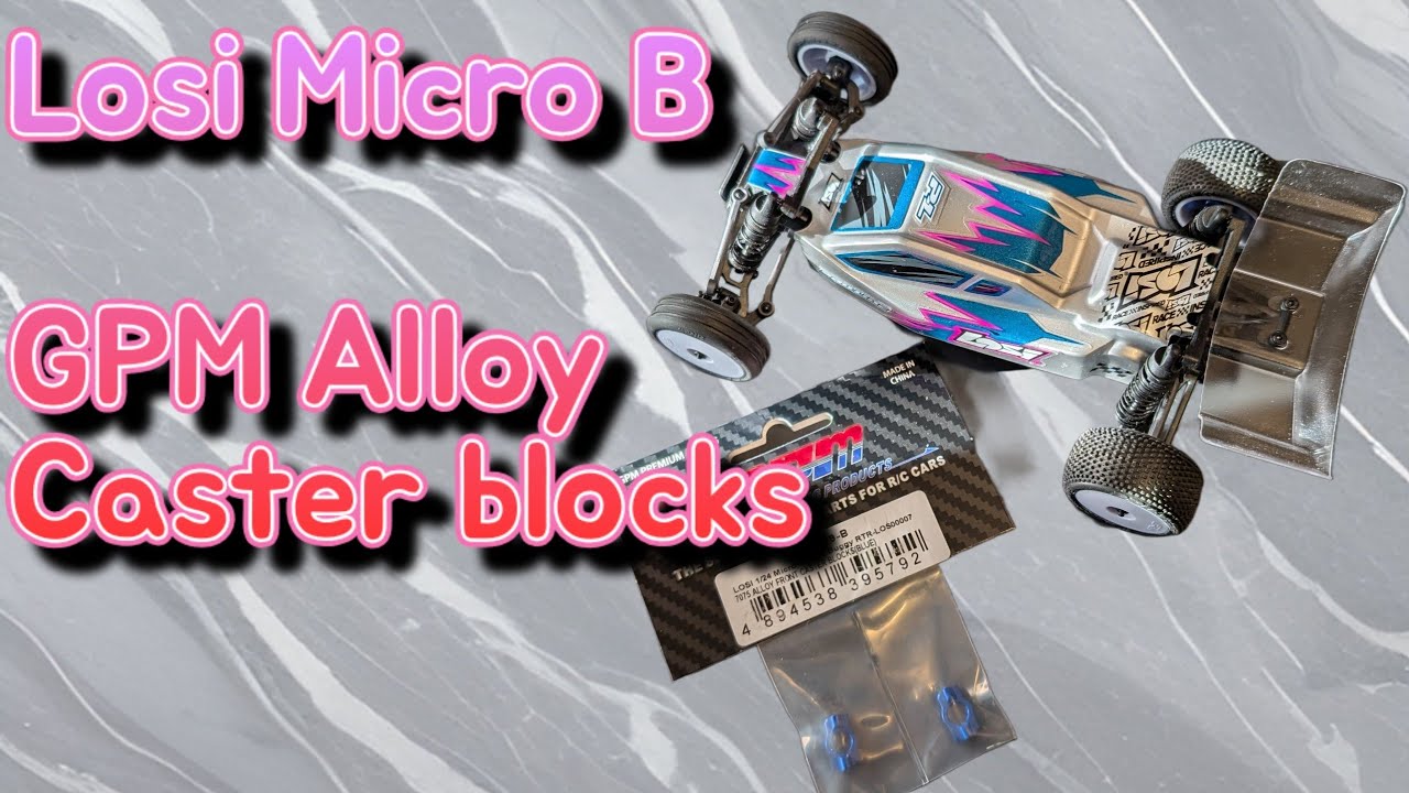 GPM Racing 7075 LMB019-B Aluminium Front Caster Blocks Losi Micro-B