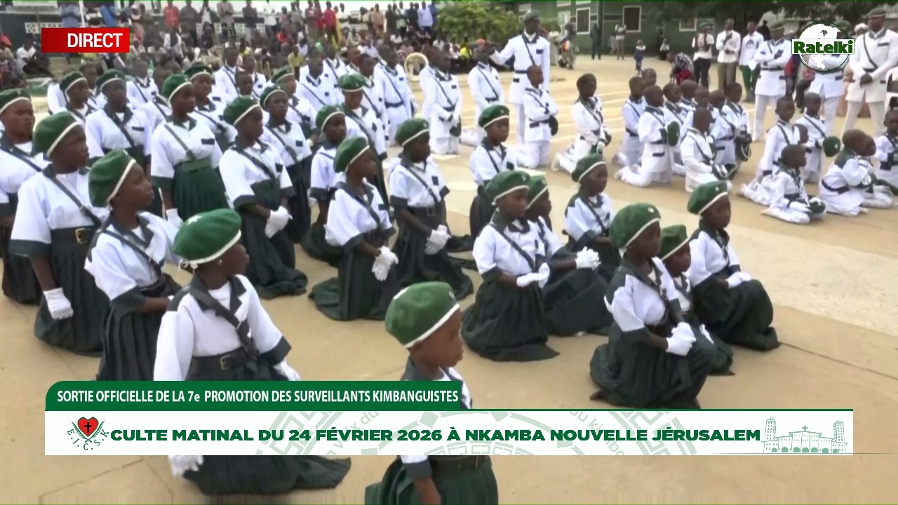 CEREMONIE DE LA SORTIE OFFICIELLE DES SURVEILLANTS KIMANGUISTE MSSK DU 24 FEVRIER 2026 A NKAMBA