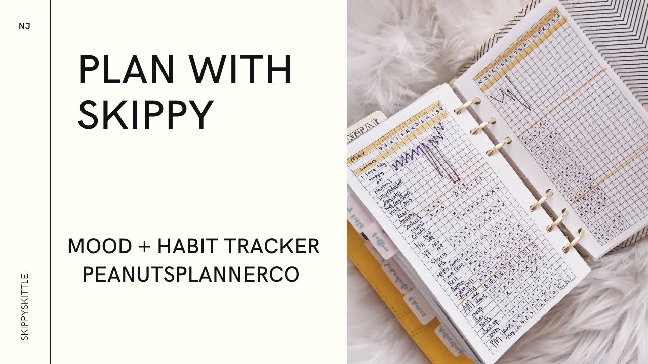 Mood + Habit Tracker | Plan With Skippy [E4] | Self Care Planner Kikki.k