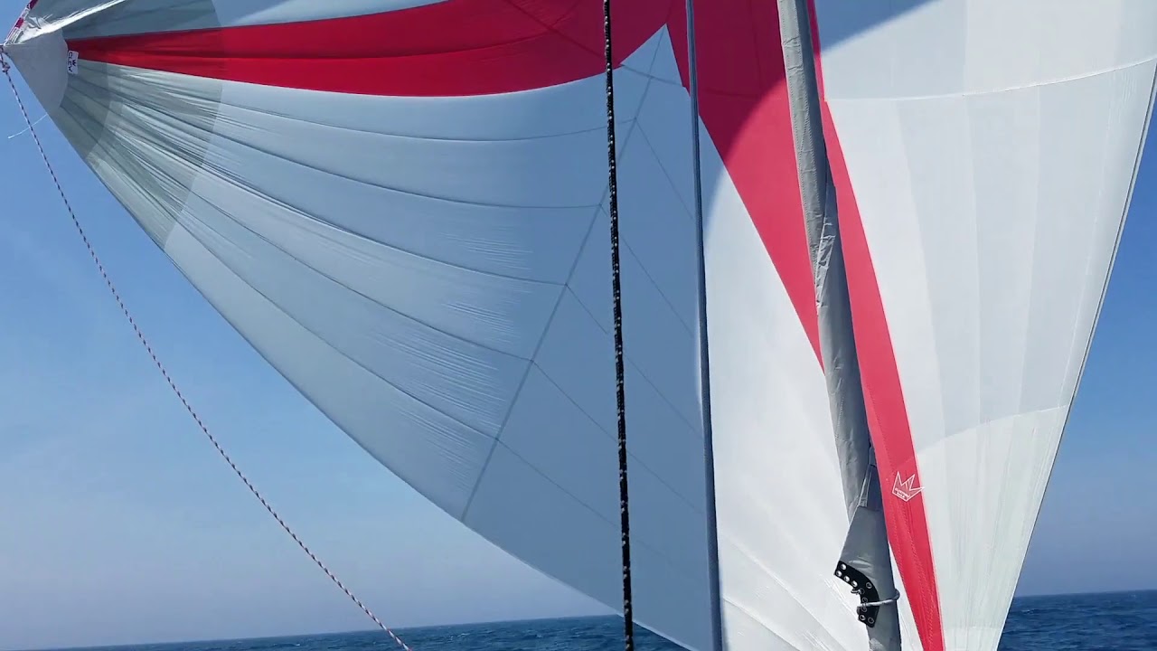 Hallberg Rassy 342 Sailing on Lake Michigan With Code 0 and Spinnaker