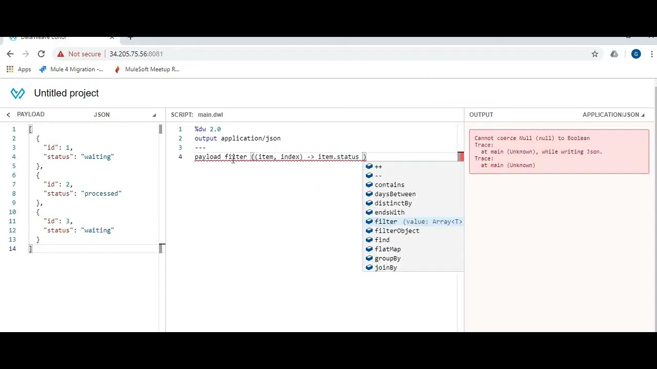 #13 Filter Function in DataWeave @mulesoftvids Practice Example 3 with @sfdcpanther #pantherschools