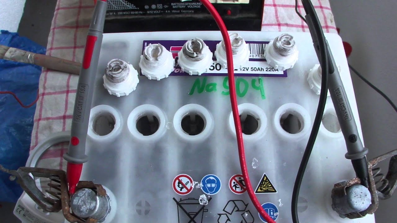 Sodium Sulfate electrolyte lead battery test 1 - Natrium Sulfat Elektrolyt Blei Battery Test 1
