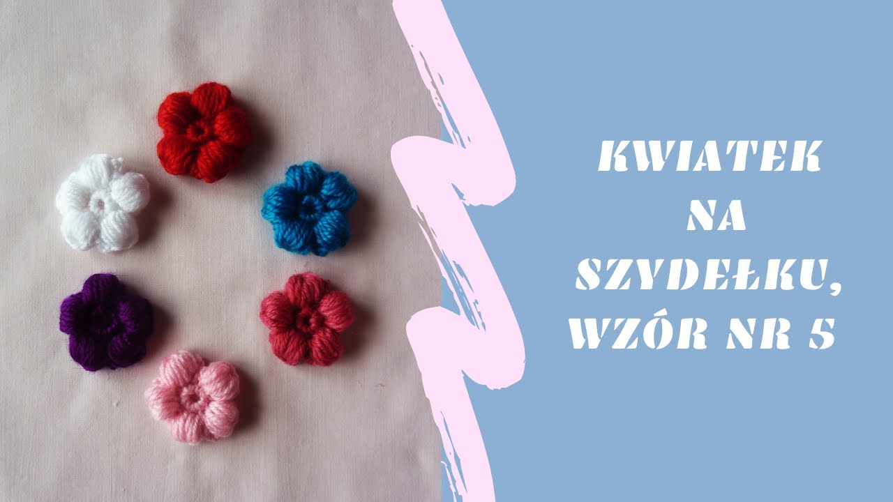Kwiatek na szydełku wzór nr 5