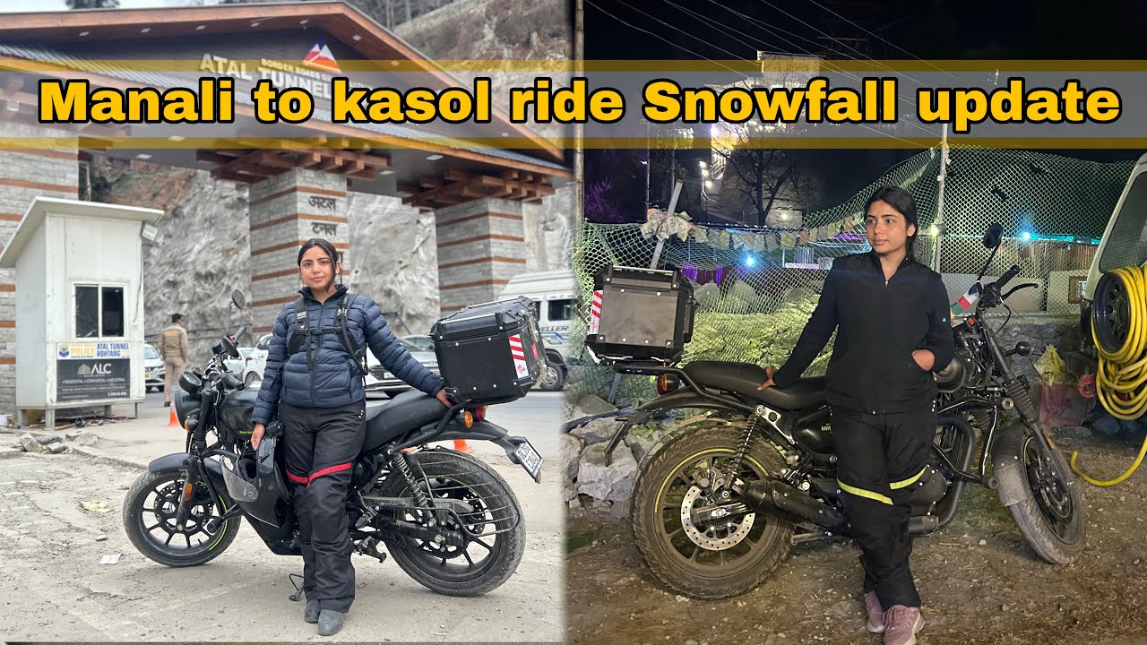 Manali to kasol ride Snowfall update ||  manikaran video 😍🏔️