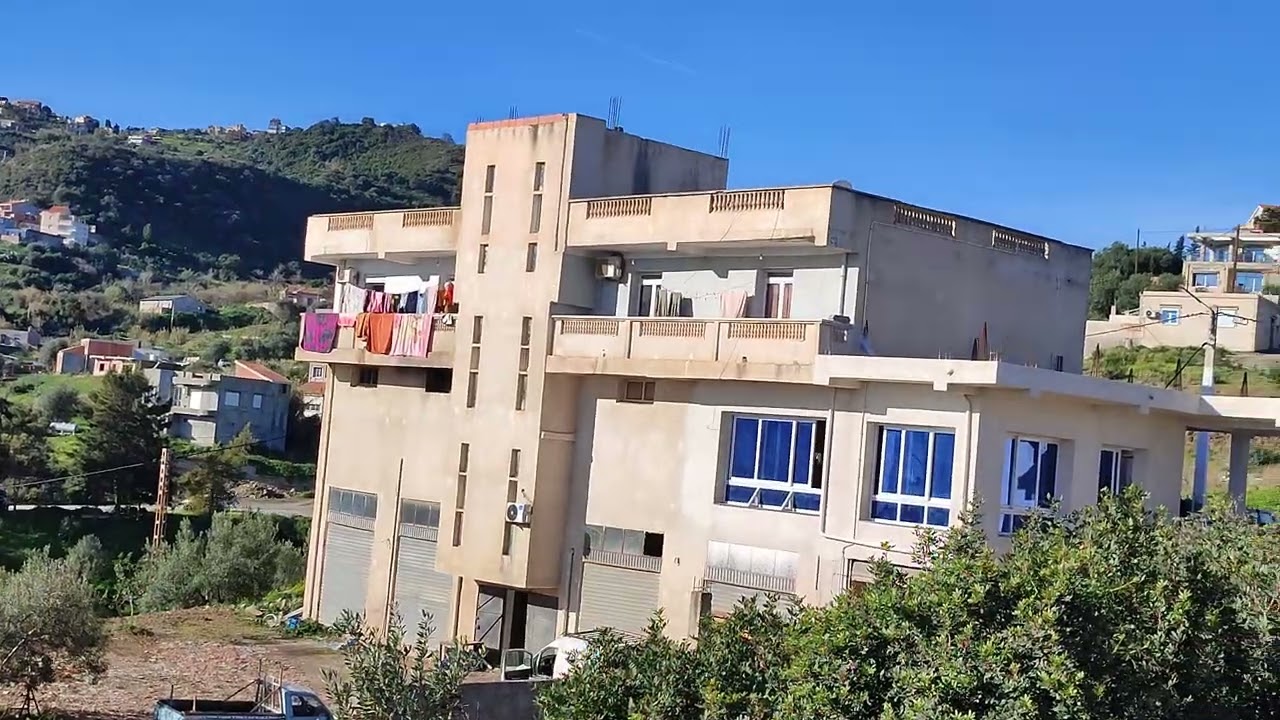 Vue panoramique du village littoral Ait rehouna Azeffoun Kabylie Algerie