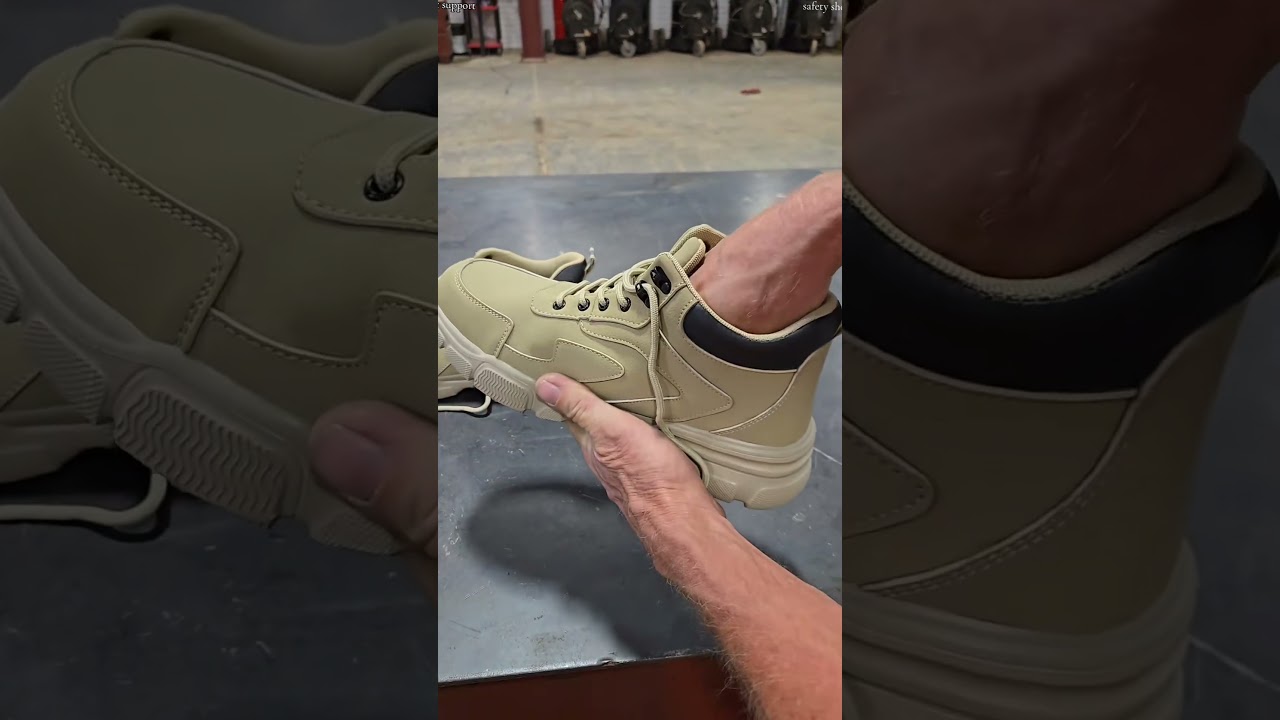 Men's Lightweight High Top Safety Shoes - Breathable & Non-Slip for Work, Daily Wear, Back