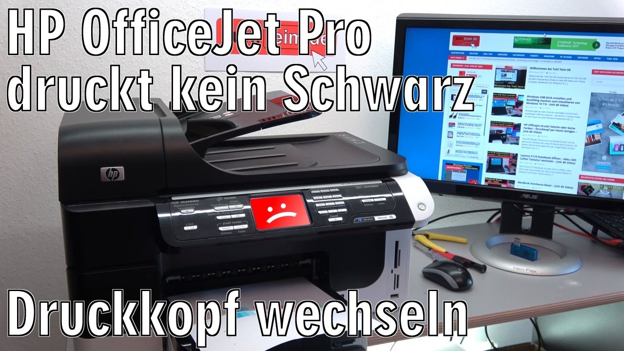 HP OfficeJet Pro druckt kein Schwarz nicht mehr | Druckkopfproblem - [4K Video]