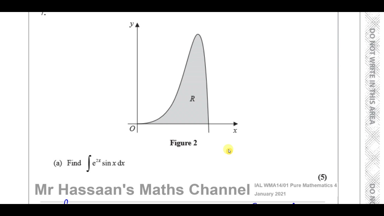 WMA14 01 IAL (Edexcel) P4 January 2021 Q7 Integration by Parts   Area under Curves