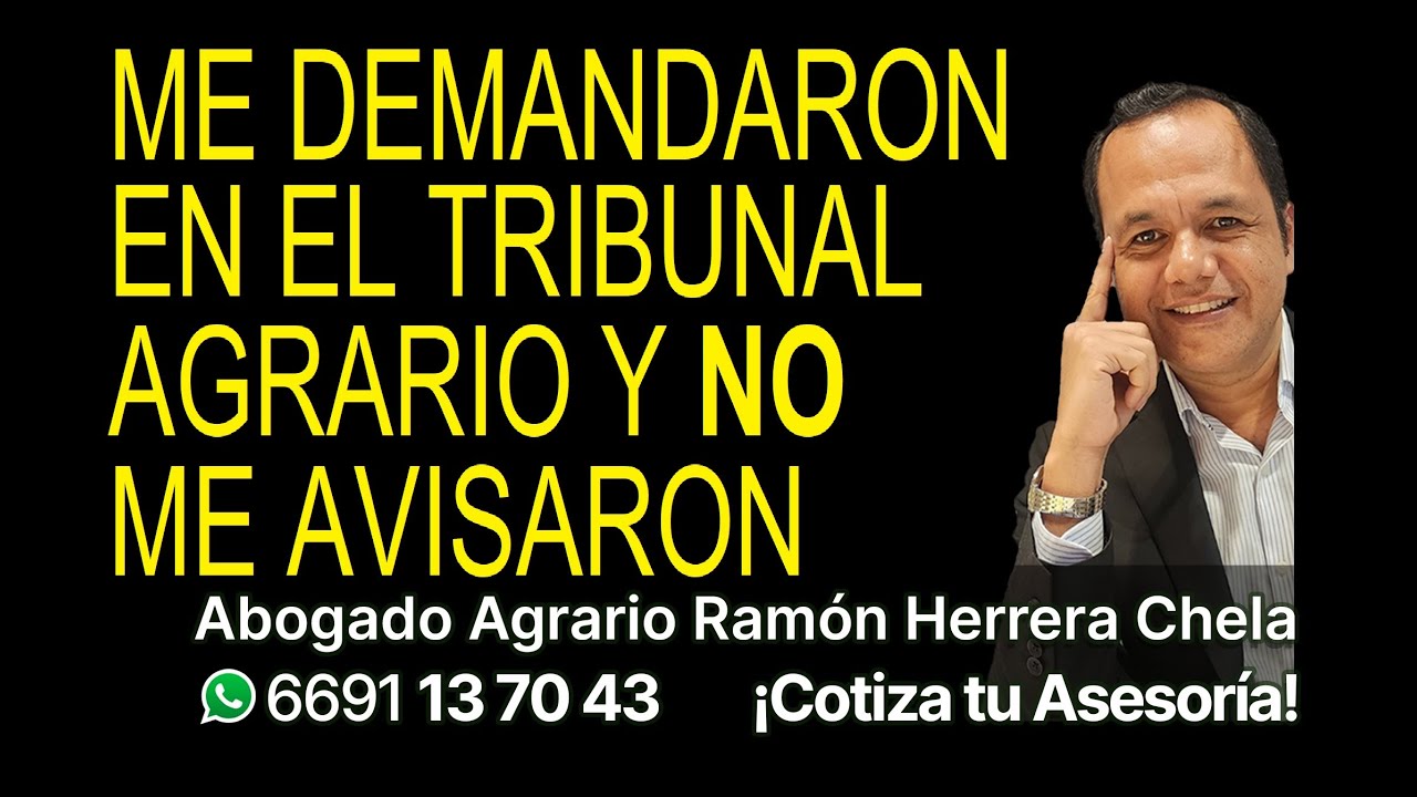 me demandaron en el Tribunal Agrario y NO me avisaron ni notificaron