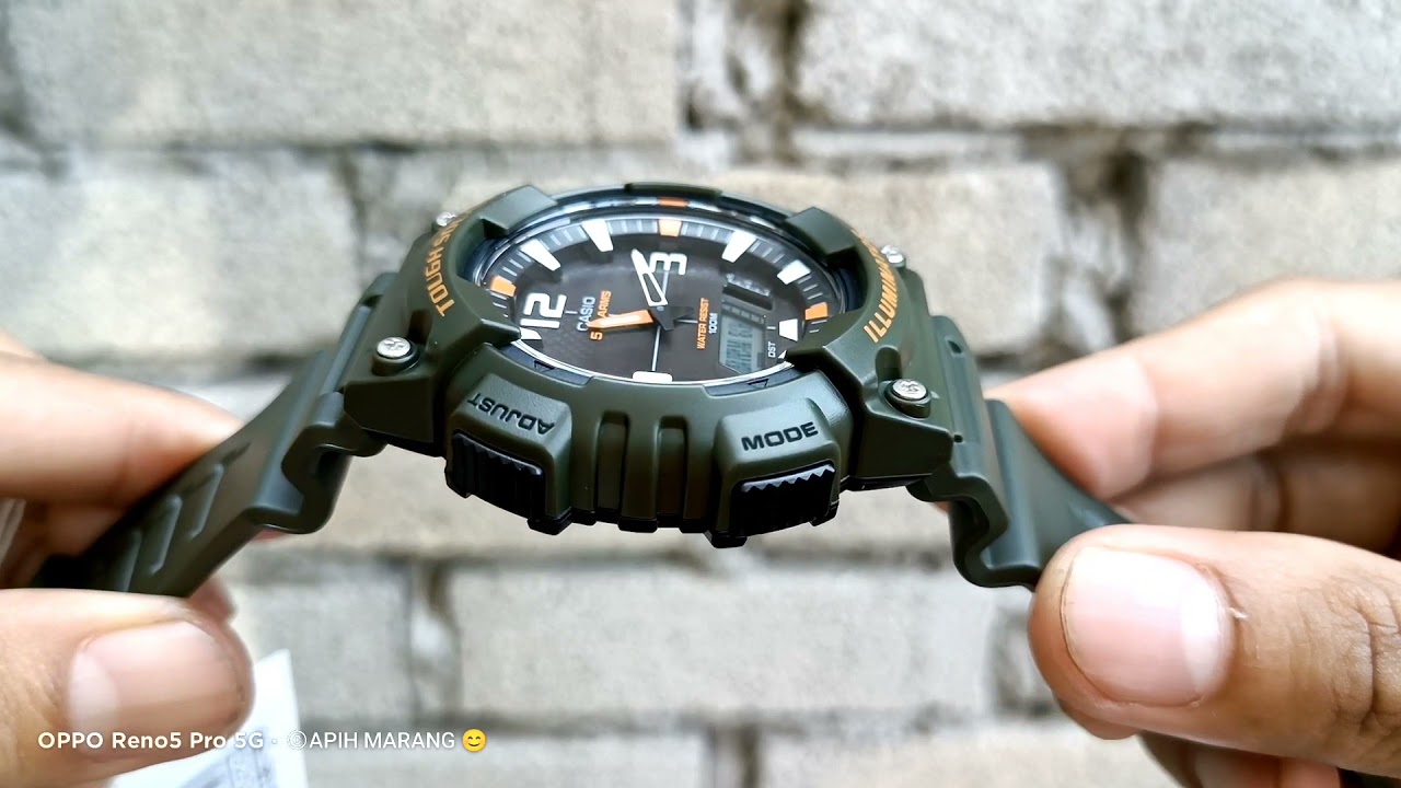 FULL REVIEW CASIO TOUGH SOLAR AQ-S810W-3A GREEN ARMY COLOR