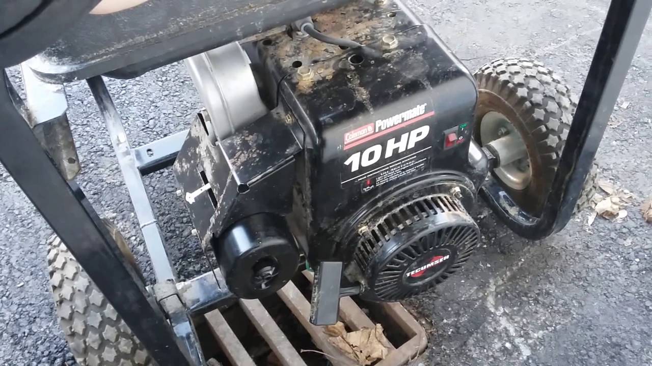 2005 Coleman Powermate Powerbase 5000 generator with tecumseh hmk110 10 HP flathead engine.