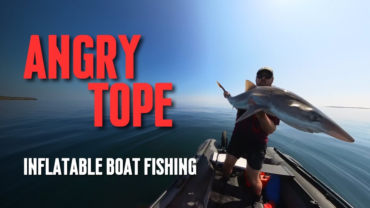 Sib Fishing for Tope and Pollock on an inflatable boat - Isle of Man