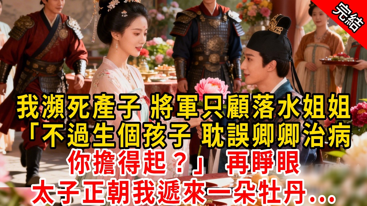 我瀕死產子 將軍只顧落水姐姐，「不過生個孩子 耽誤卿卿治病你擔得起？」 再睜眼太子正朝我遞來一朵牡丹...#原创 #古言 #小说 #重生 #爽文