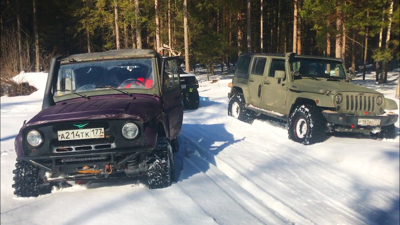 Грязевые шины в снегу. CST Land Dragon. Выезд с Jeep Custom.