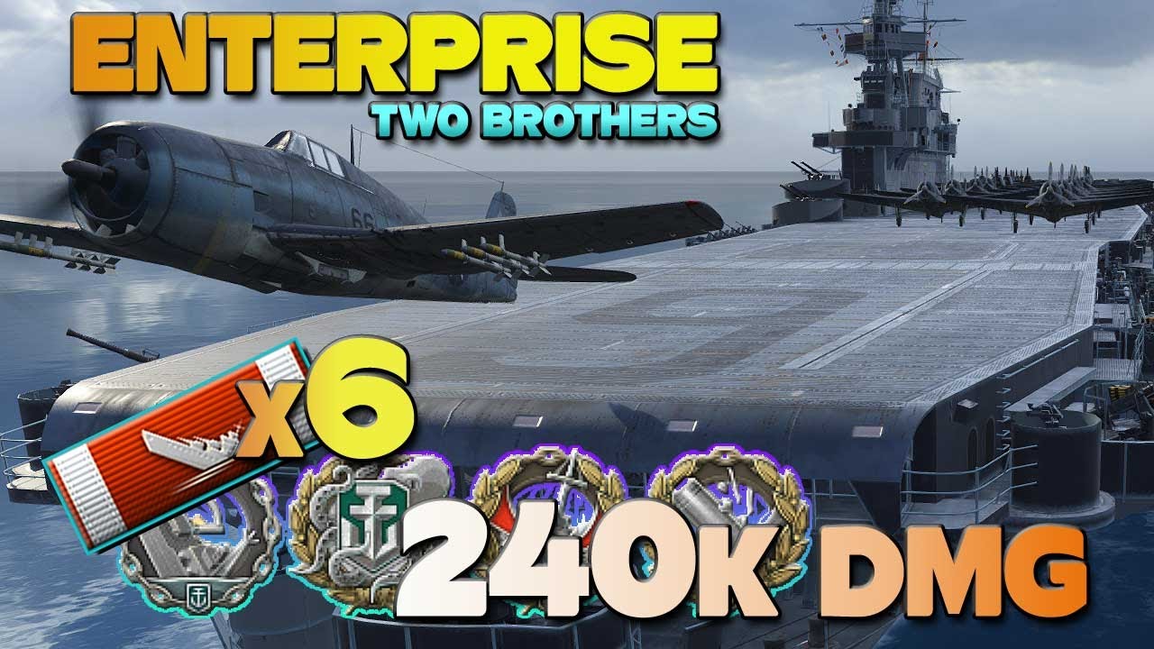 Авианосец Энтерпрайз, захватывающий, урон 240 тыс. - World of Warships