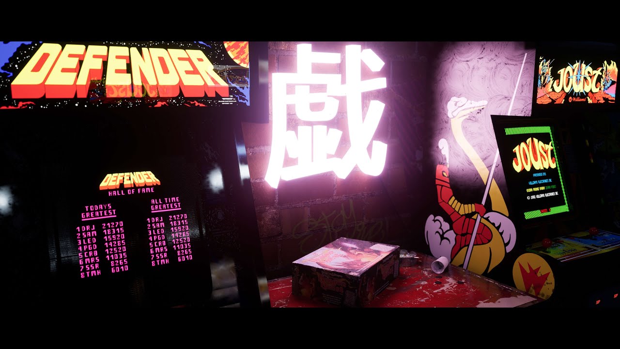 80's Arcade - Photorealistic Game Arcade Built in Unreal Engine 5 - Cyberpunk Aesthetic
