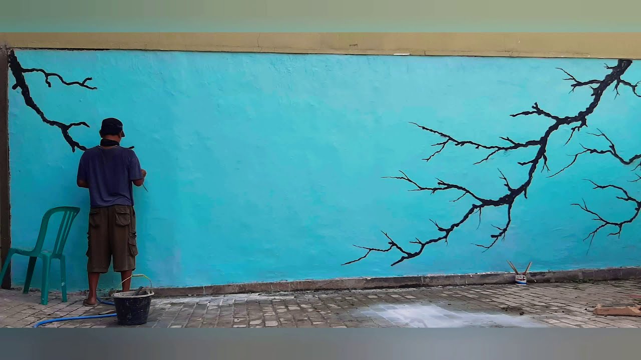 Lukis Dinding Bunga Sakura