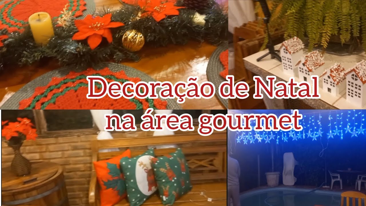 Decoração de Natal na área gourmet e faxina/comprei casinhas maiores para vila natalina 