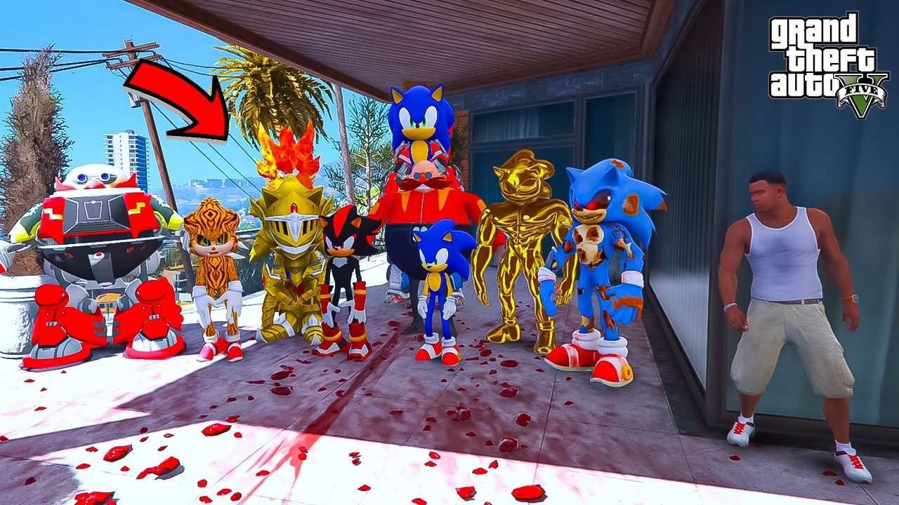 Franklin Playing Chupan Chupai With Sonic Army For Monster Sonic Car in World in GTA5