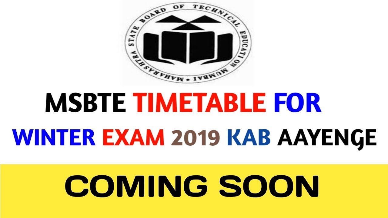 MSBTE Winter exam timetable 2019 | Winter Exam full details | Latest updates | in Marathi
